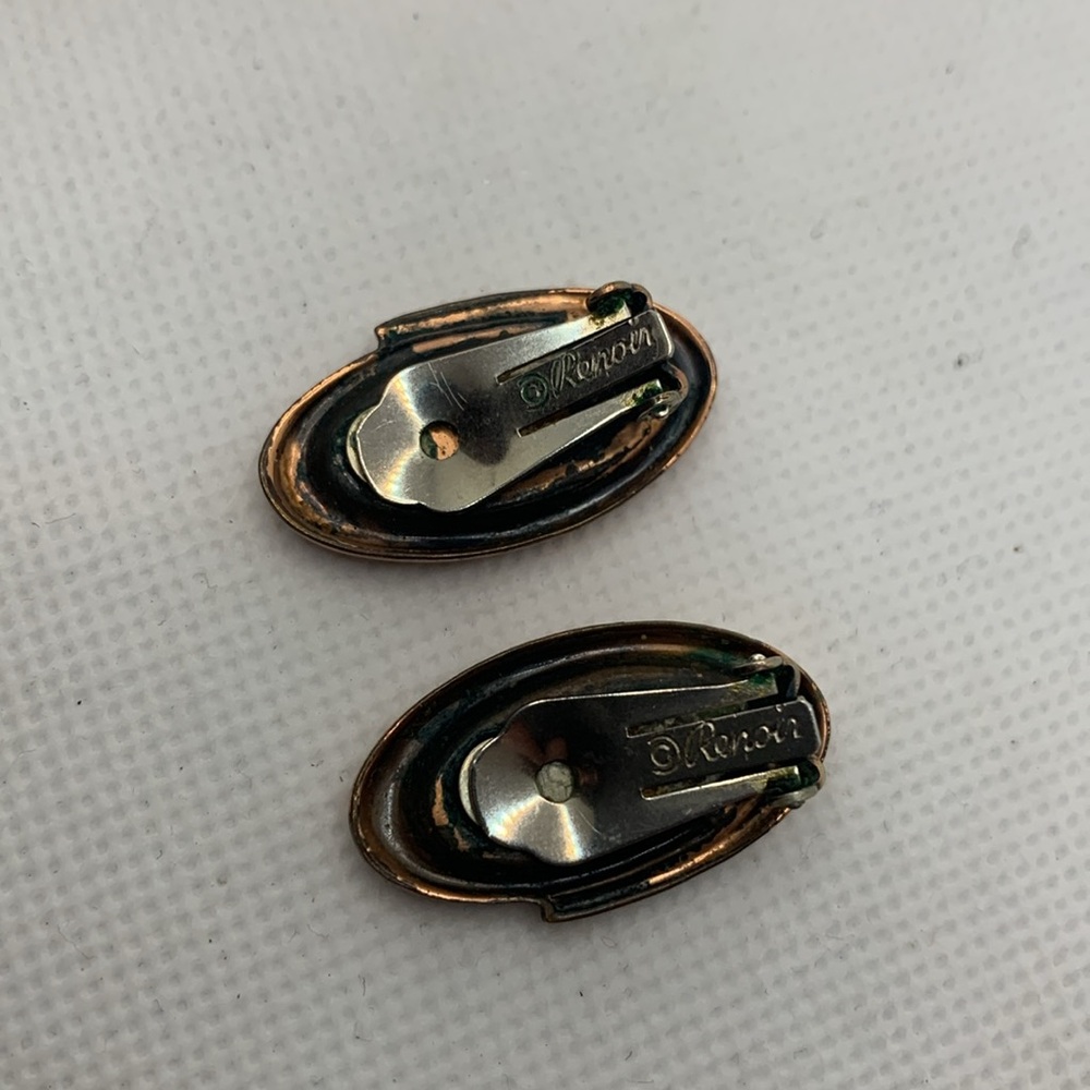 Renoir of California Copper Brooch and Earring set Geometric Abstract - Picture 2 of 5